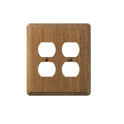 [3501970] Amerelle Contemporary Brown 2 Gang Wood Duplex Wall Plate 1 Pk