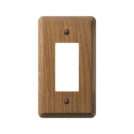 [3501988] Amerelle Contemporary Brown 1 Gang Oak Wood Decorator Wall Plate 1 Pk