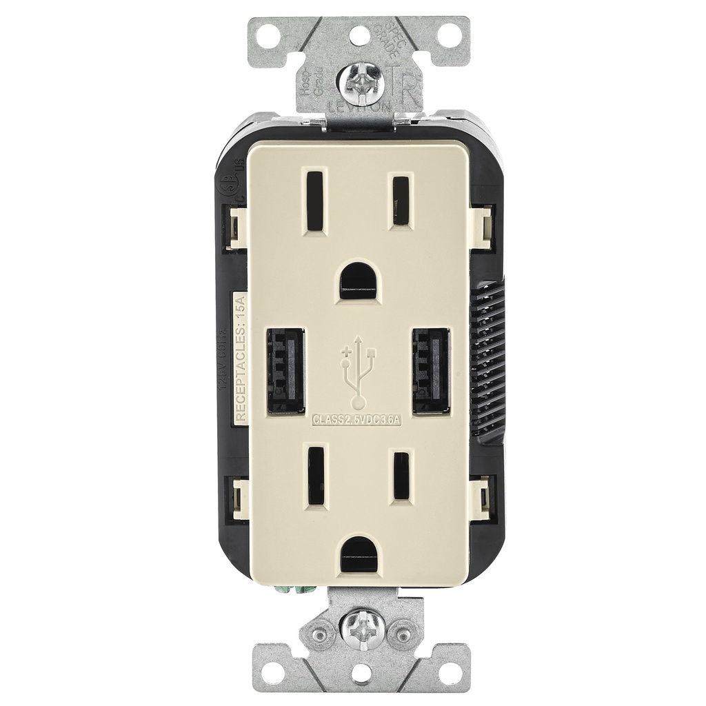 DUPLEX USB LT ALMOND