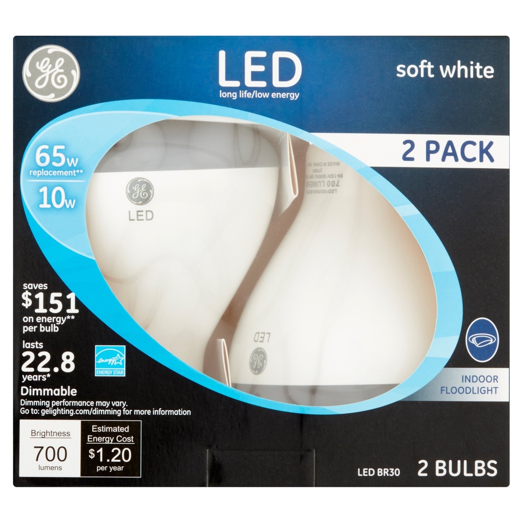 LED GE BR30 65W EQ ST WH