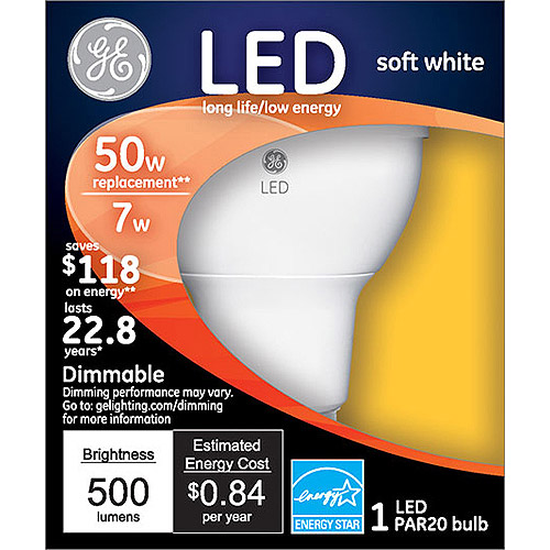 GE Lighting 89985 Energy Smart PAR20 LED Light Bulb  7 Watts