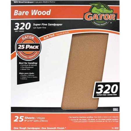 Ali Industries 3314 9 X 11 in. 320 Grit Bare Wood Sandpaper  Garnet