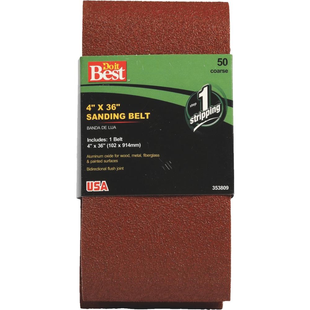 Do It Best 4 in. X 36 in. 50 Grit Heavy-Duty Sanding Belt 353809GA