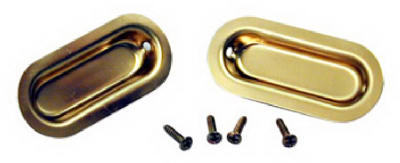 [353PPK2] Sliding Door Pull, Bright Brass Oval, 1-3/8-in Pair