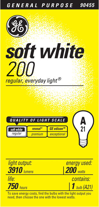 BULB SFTWHT 200A/W GE