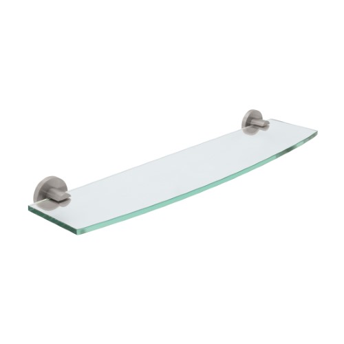 Gatco 4686 Channel 21" Glass and Metal Bathroom Shelf Satin Nickel Bathroom Storage Bathroom Shelf