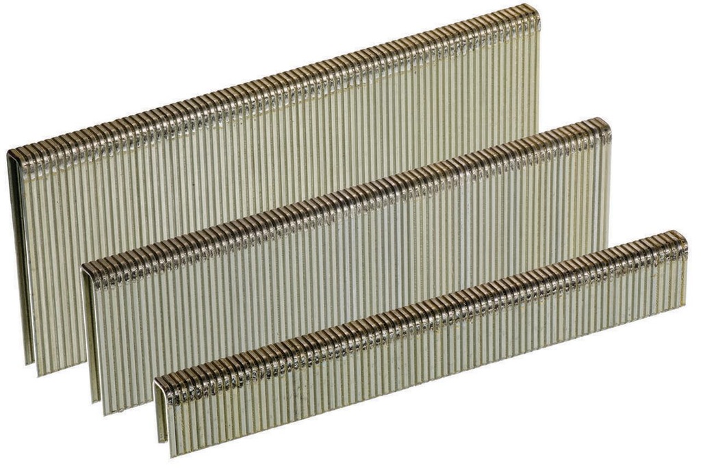7110539 CONSTRUCTION STAPLES NARROW CROWN ADHESIVE COLLATED FINISH & TRIM 18 GAUGE - GALVANIZED - 1/4  CROWN  Lgth in=1-1/2 Count=600