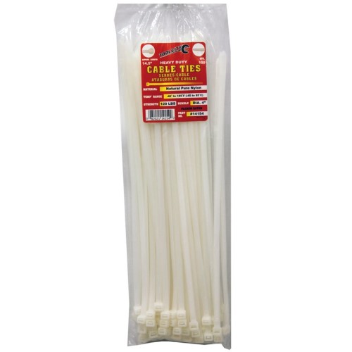 Tool City 14154 Cable Tie, White, 14.5"