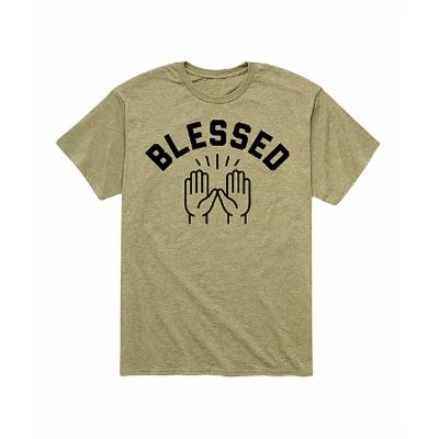 Instant Message Mens Men's Tee Shirts HEATHER - Heather Military Green 'Blessed' Tee