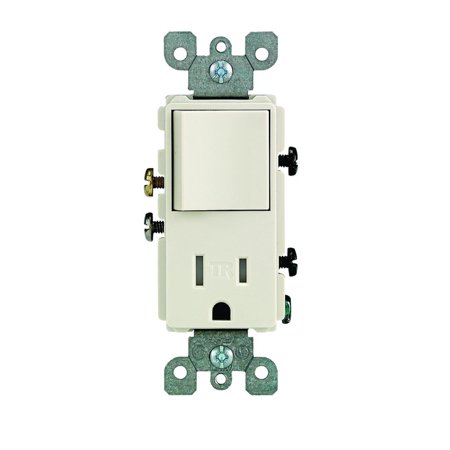 Leviton Decora 15 Amps 125 V Light Almond Combination Switch/Outlet 5-15R 1 Pk