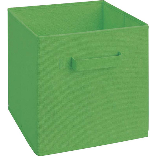 11 in. H X 10.5 in. W X 10.5 in. D Green Fabric Cube Storage Bin