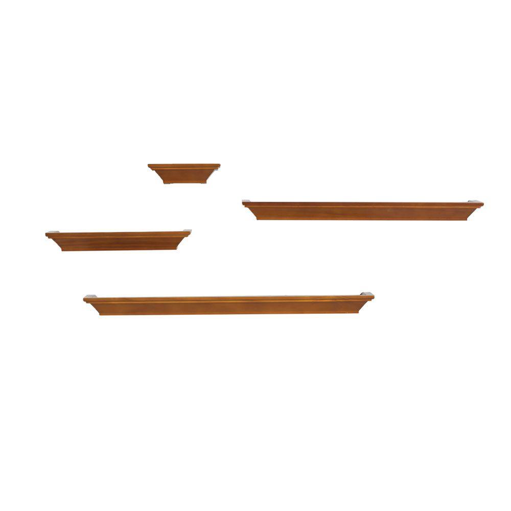 Knape & Vogt 3.5 in. X 24 in. Floating Honey Ledge Decorative Shelf Kit (4-Piece)