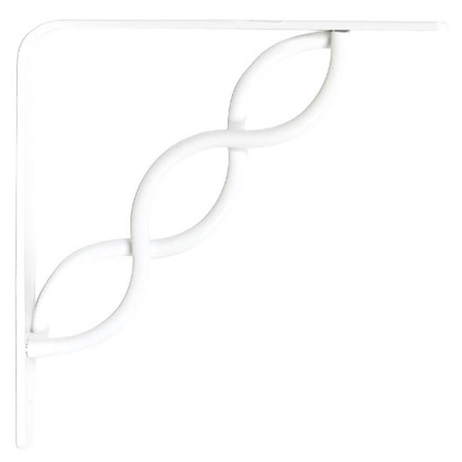 Knape & Vogt John Sterling White Steel Decorative Bracket 12 Ga. 6 in. L 100 Lb