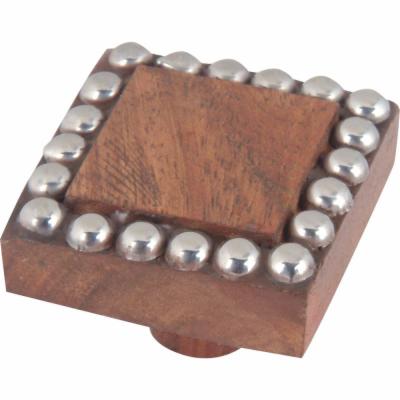 Atlas Homewares 3104 1-1/2 Inch Square Cabinet Knob Silver Cabinet Hardware Knobs Square