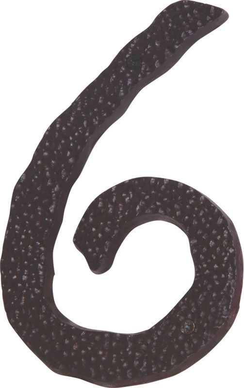Atlas Homewares HN6L Jagged Hammered Address Number 6 Aged Bronze Home Accents Address Numbers 6