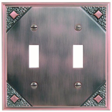 [385000657] Atlas Homewares MDT Craftsman Double Toggle Switch Plates Copper