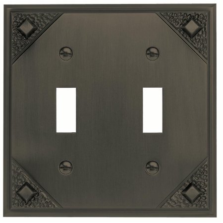 Atlas Homewares MDT Craftsman Double Toggle Switch Plates Aged Bronze
