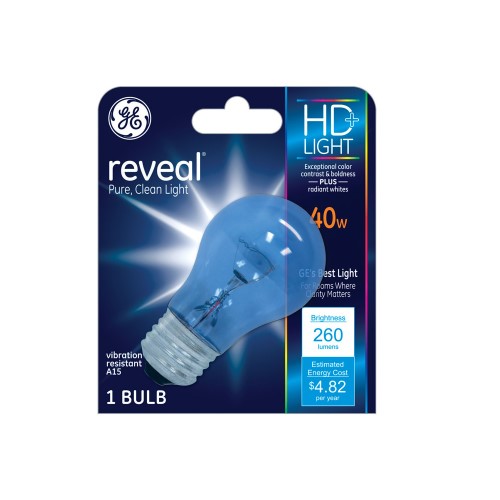 General Electric Reveal HD 40W Dimmable Ceiling Fan Light Bulb, A15, 1 Ct | CVS