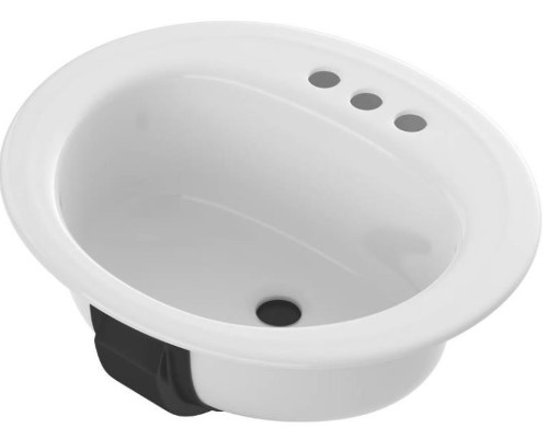 Bootz Azalea Enameled Steel Bathroom Sink 20 in. W X 6.5 in. D White