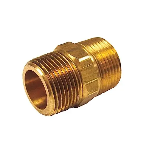 1/2 in. MPT X 3/8 in. D MPT Brass Reducing Hex Nipple
