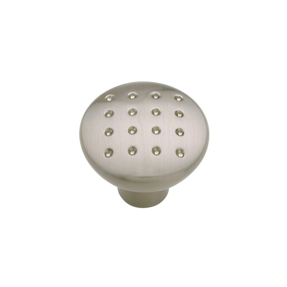 1-1/8 Round Dotted Door Knob - Satin Nickel - Set of 8