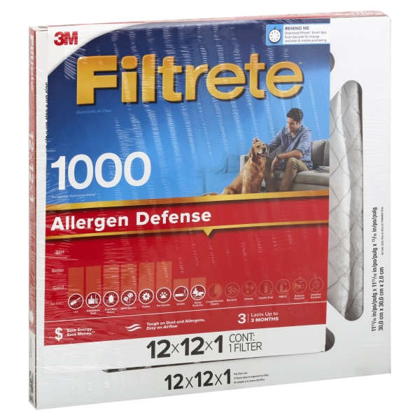 AIR FLTR 12X12X1 1000MPR
