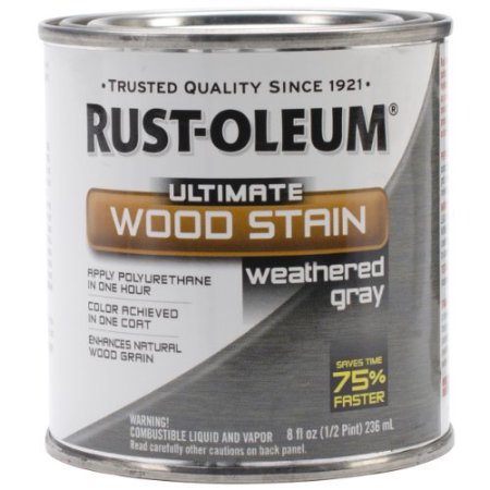 [420007509] Rust-Oleum 271132 Ultimate Wood Stain W/ Natural Wood Grain, 1/2 Pt, Weathered Gray