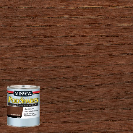 214854444 Waterbased Polyurethane Stain, Gloss, Liquid, Mission Oak, 0.5 Pt, Can