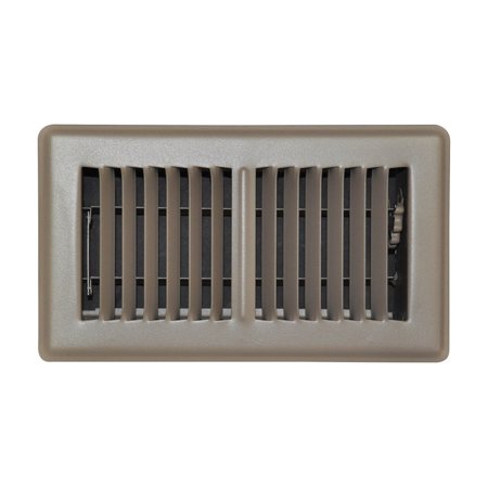 [42200] Tru Aire 4 in. H X 8 in. W 2-Way Powder Coat Brown Steel Floor Register