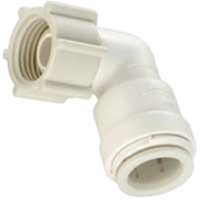 Swivel Pipe Elbow, 1/2 X 3/4 in, 90 Deg Angle, Plastic, Off-White, 100 PSI Pressure