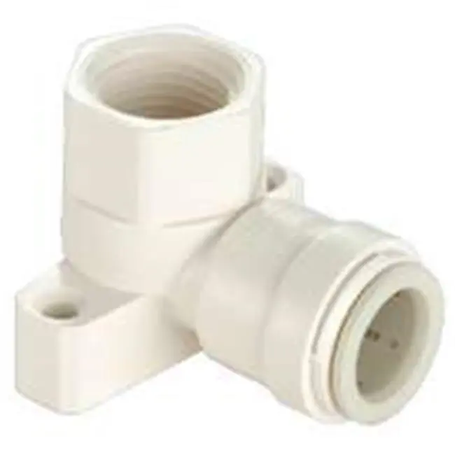 Tube Elbow, 1/2 in, 90 Deg Angle, Plastic, Off-White, 100 PSI Pressure