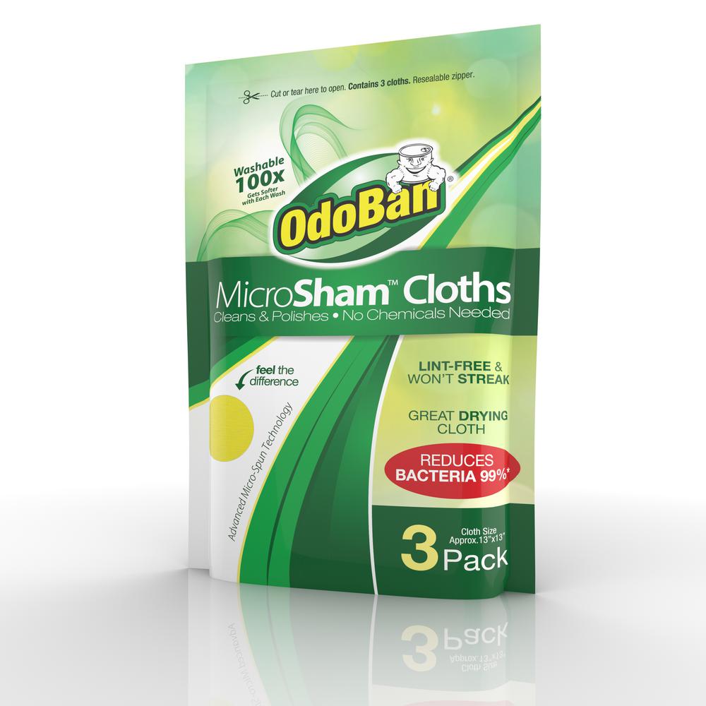 [430001719] OdoBan MicroSham Cloth (3-Pack), Yellow