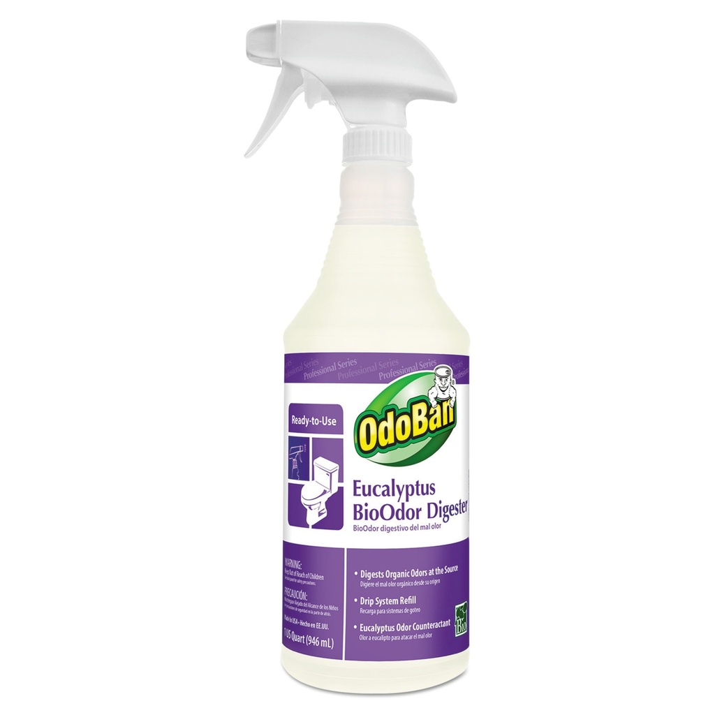 Bioodor Digester, Eucalyptus Scent, 32 Oz Spray Bottle, 12/Carton