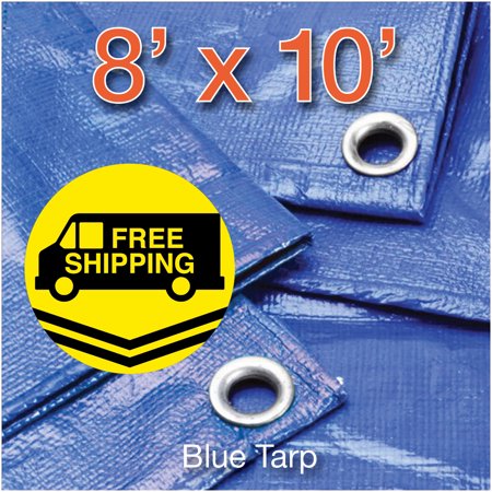 8  X 10  Blue Poly Tarp W/ Grommets