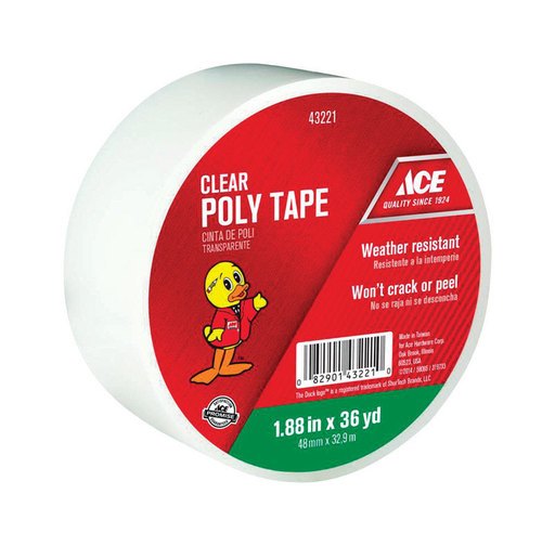 [43221] Ace 1.88 in. W X 36 Yd L Clear Poly Tape