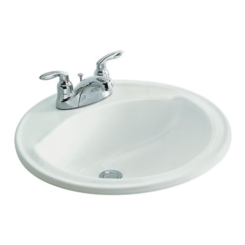 Sterling 441904 Modesto 19" Drop in Bathroom Sink with Three Holes Drilled and Overflow Biscuit Sinks Bathroom Sinks Sinks Only