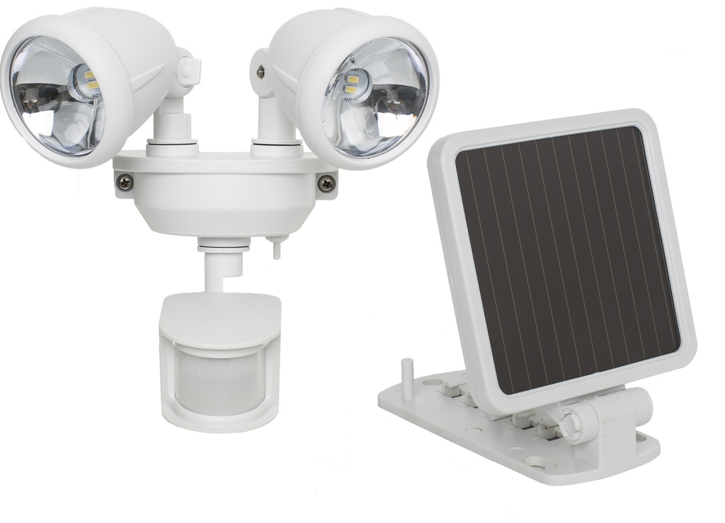 Solar Motion Activated Dual Head Light in White