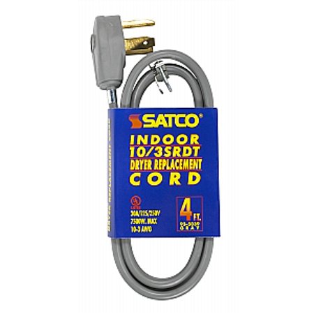 [450008045] Satco 4 FT Gray Flat Replacement Dryer Cord