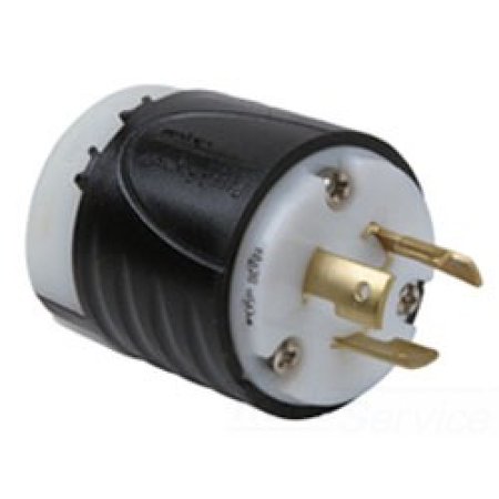 Pass & Seymour - 20 Amp - Nema L620P - 3 Wire - 250v - Black Back  White Front Body