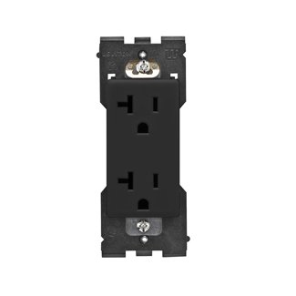 [450009408] Leviton RER20-OB Duplex Receptacle Renu Tamper-Resistant 5-20R 20A 125V Back and Side Wired - Onyx Black