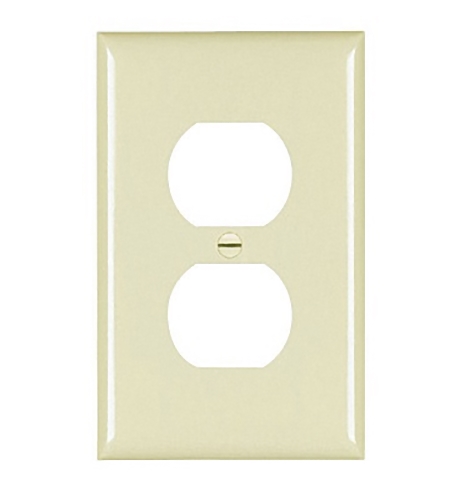 [450010033] Pass and Seymour TPJ8-I Ivory Trademaster Jumbo Single Gang Duplex Receceptacle Wall Plate