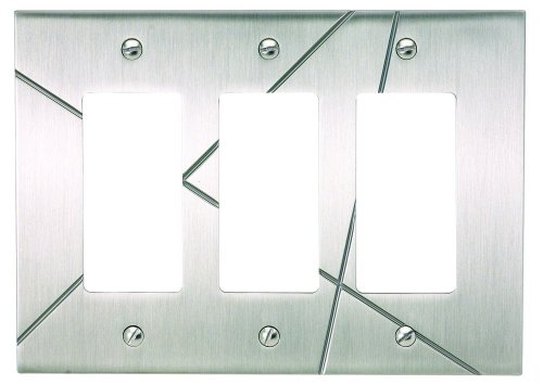 Atlas Homewares NSTR-BRN Modernist 5-by-6-3/4-Inch Triple Rocker, Brushed Nickel