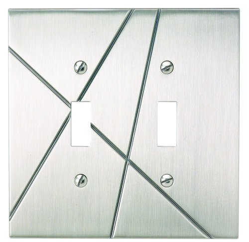 Atlas Homewares NSDT-BRN Modernist 4-7/8-by-4-7/8-Inch Double Toggle Plate, Brushed Nickel