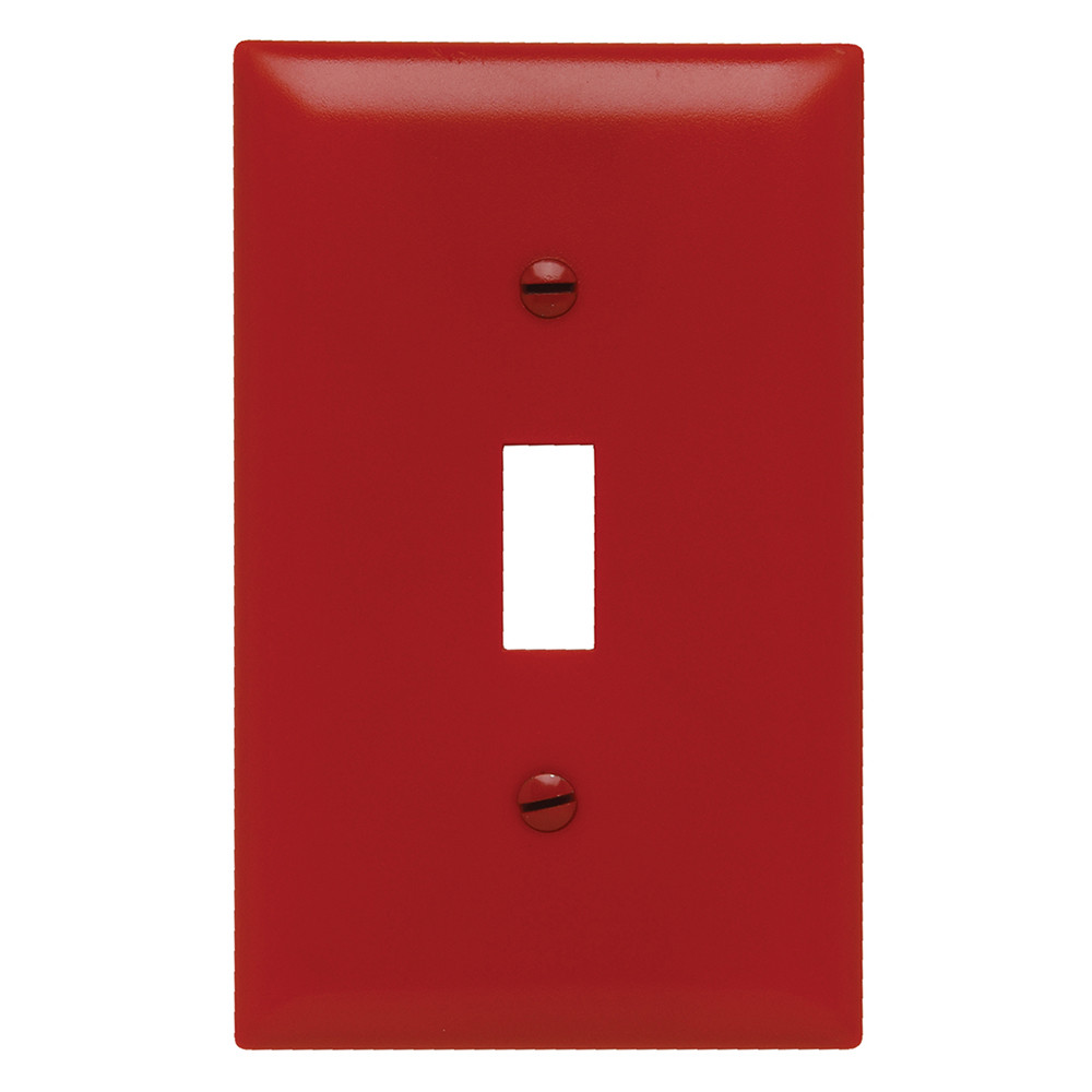 Legrand TP1 TradeMaster 1-Gang Toggle Light Switch Wall Plate Red Wall Controls Wall Plates Switch Plates
