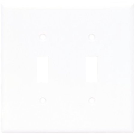 Eaton Wiring Devices 2139W-BOX Wallplate  4-1/2 in L  4-9/16 in W  2 -Gang  Thermoset  White  High-Gloss