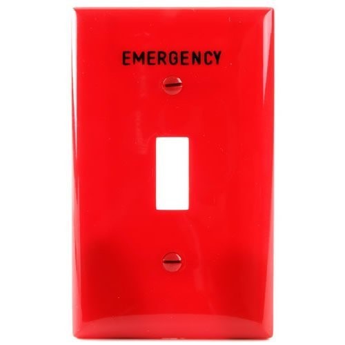 Cooper Wiring Devices Em5134rd Red Standard 1-gang Emergency Toggle Wall Plate