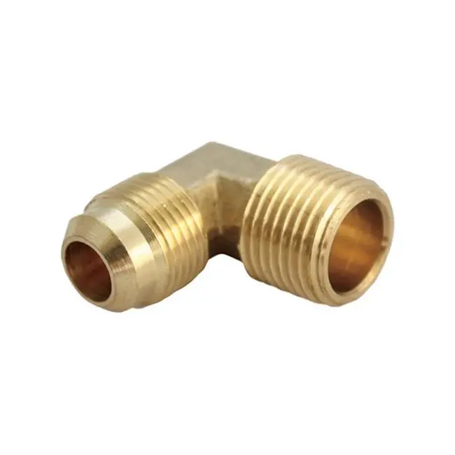 JMF Company 1/2 in. Flare X 3/8 in. D MPT Brass 90 Degree Street Elbow