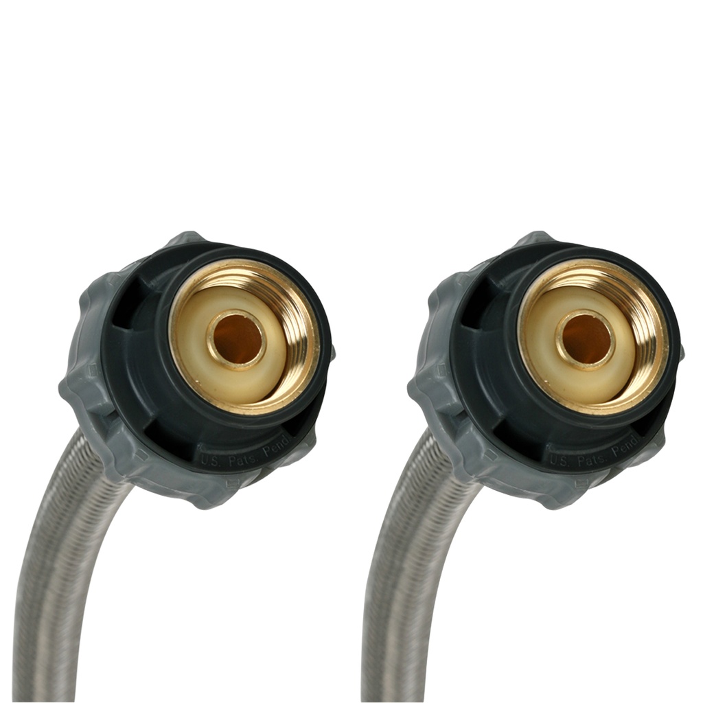 Fluidmaster Click Seal 3/8 in. FIP X 1/2 in. D FIP 12 in. Stainless Steel Supply Line