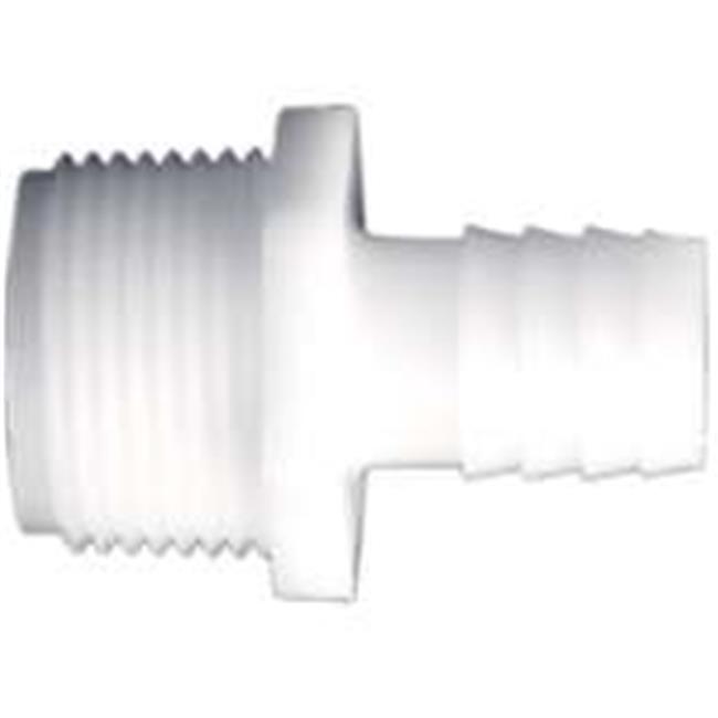 Connector, 1 X 3/4 in, MIP X Barb, Nylon