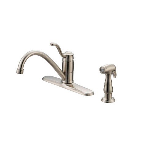 [4545976] Oakbrook Collection Tucana One Handle Brushed Nickel Kitchen Faucet Side Sprayer Included